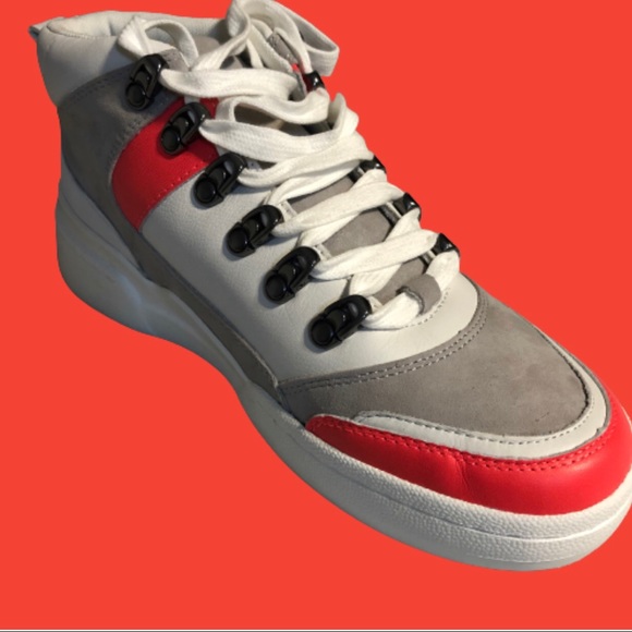 SALE!!! Vince Camuto High Top Mixed Material Sneakers - Picture 4 of 10